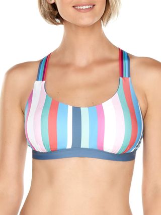 Time and Tru + Preppy Stripe Reversible Bralette Swimsuit Top