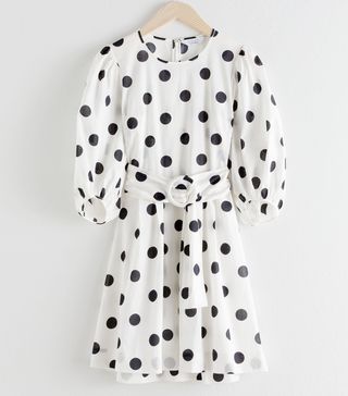 & Other Stories + Belted Polka Dot Mini Dress