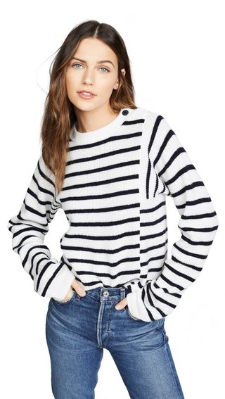 Vince + Mixed Stripe Pullover