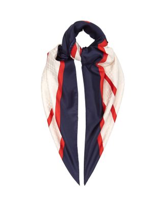 Burberry + Society Archive-Print Silk-Faille Scarf