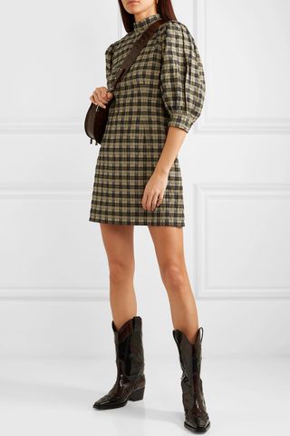 Ganni + Checked Mini Dress