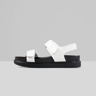 Vagabond + White Leather Velcro Sandals