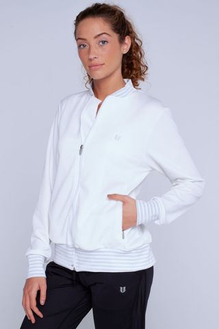 EleVen by Venus Williams + White Flash Forward Bomber Jacket