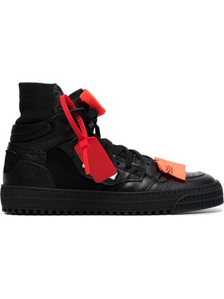 Off-White + Black Off-Court 3.0 Leather Sneakers