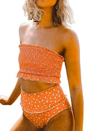 Aleumdr + 2 Pieces Bandeau Bikini Swimsuit