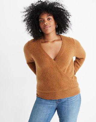 Madewell + Wrap-Front Pullover Sweater