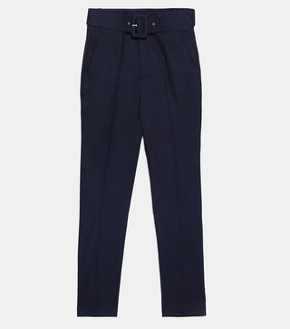 Zara + High Rise Trousers with Belt