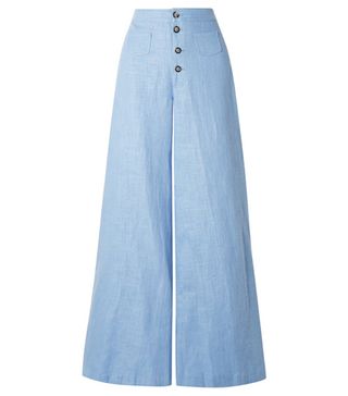 Staud + Martin Linen-Blend Wide-Leg Pants