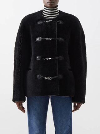 Toteme + Teddy Clasp-Front Shearling Jacket