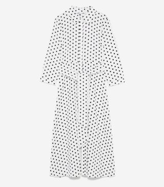 Zara + Long Polka Dot Dress