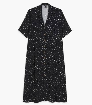 Monki + Long Button-Up Shirt Dress