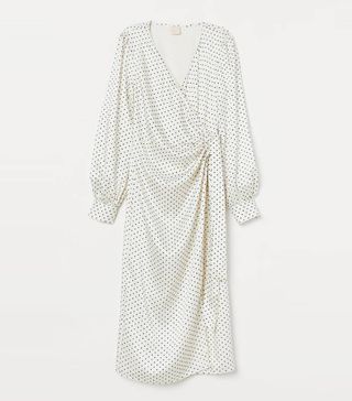 H&M + Calf-Length Wrap Dress