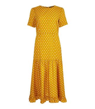 River Island + Yellow Spot Midi Dress