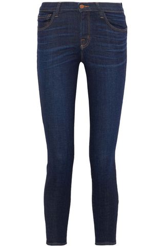 J Brand + Capri Cropped Mid-Rise Skinny Jeans