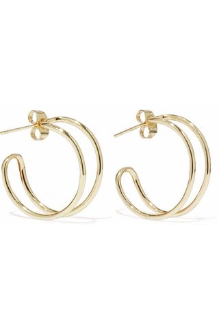 Iris & Ink + Zhao 18-Karat Gold-Plated Sterling Silver Hoop Earrings