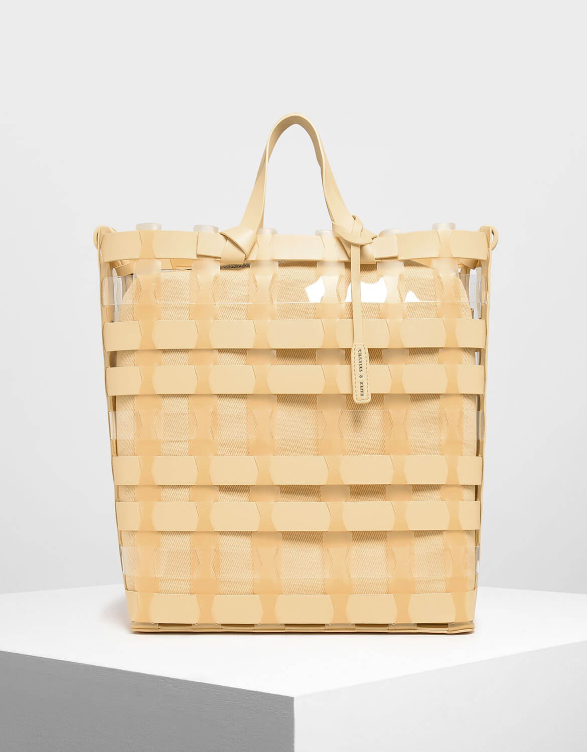 Charles & Keith + See-Through Woven Tote Bag
