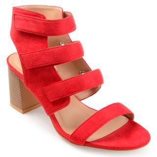 Brinley Co. + Caged Faux Suede Cutout Heel Strappy Sandals