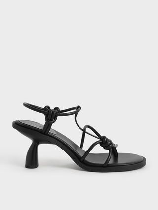 Charles & Keith + Black Alma Strappy Knotted Thong Sandals