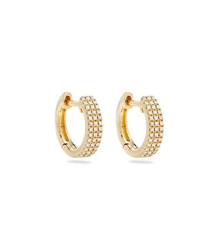 Stone and Strand + Diamonds on Diamonds Huggie Earrings