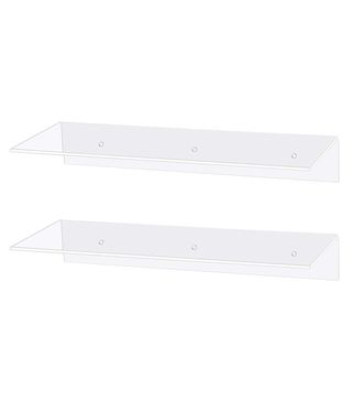 Jusalpha + 17 Inch Contemporary Clear Acrylic Floating Shelves