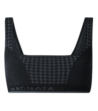 Nagnata + The Woolmark Company + Houndstooth Technical Stretch-Knit Sports Bra