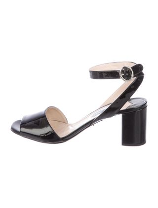 Prada + Patent Leather Slingback Sandals