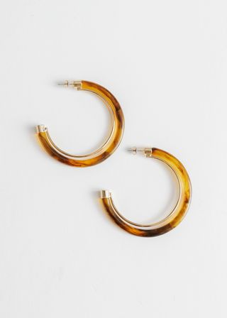 & Other Stories + Tortoise Resin Hoop Earrings