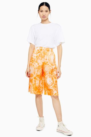 Topshop Boutique + Silk Tie Dye Bermuda Shorts