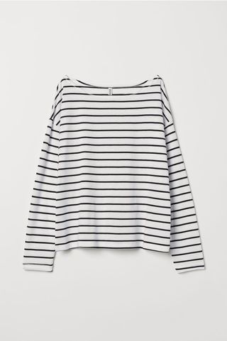 H&M + Boat-Necked Jersey Top