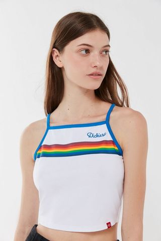 Dickies + Rainbow Striped Cropped Tank Top