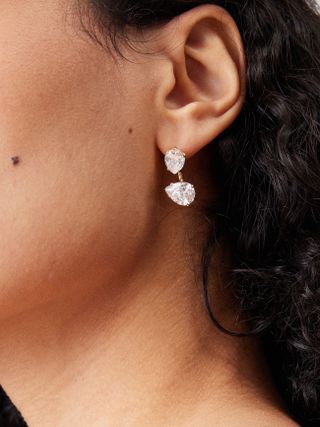 Roxanne Assoulin + Floating Pear Crystal Drop Earrings