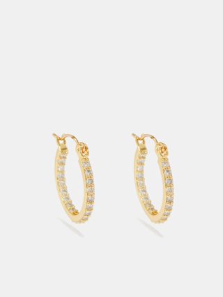 Crystal Haze + Mini crystal & 18kt gold-plated hoop earrings