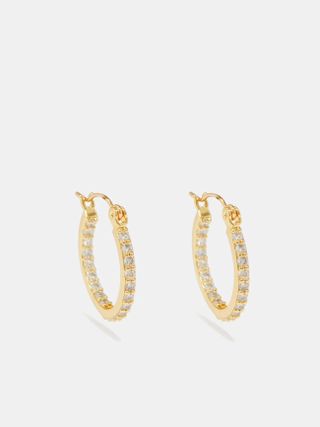 Crystal Haze + Mini crystal 
18kt gold-plated hoop earrings