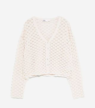 Zara + Open Knit Textured Cardigan