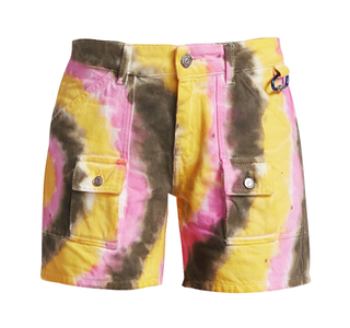 Ganni + Colored Washed Denim Shorts