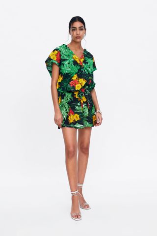 Zara + Floral Print Shirt