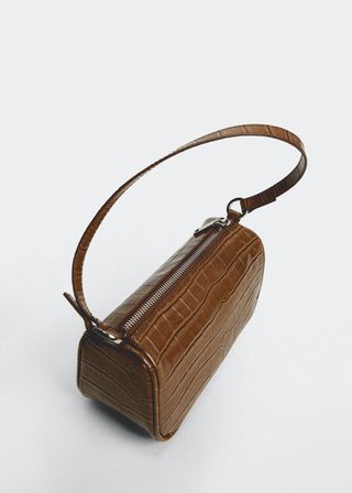 Mango + Croc-Effect Bag