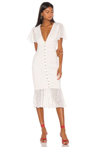 Song of Style + Mylan Midi Dress in White