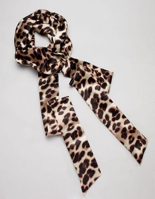 ASOS Design + Twist Block Headscarf in Leopard Print