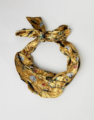 ASOS Design + Velvet Floral Twist Front Headscarf