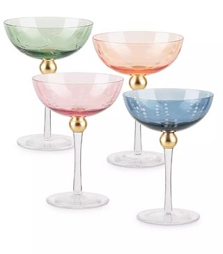 Oliver Bonas + Pallo Tinted Glass Champagne Saucers Set of Four