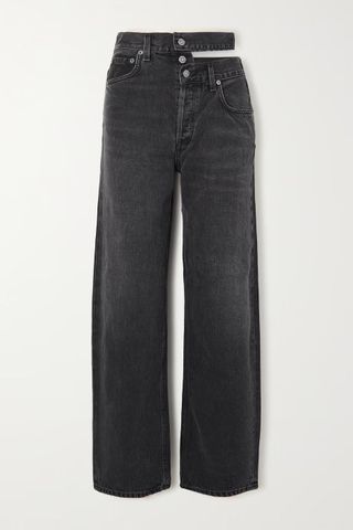 Agolde + Broken Waistband Cutout High-Rise Straight-Leg Organic Jeans