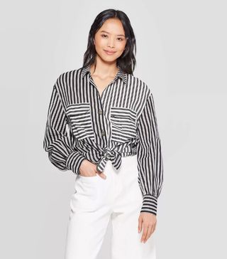 Who What Wear x Target + Double Pocket Button-Down Shirt