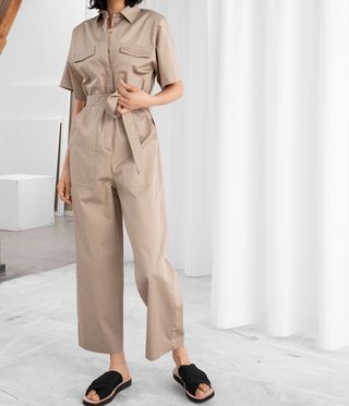& Other Stories + Belted Cotton Workwear Boilersuit