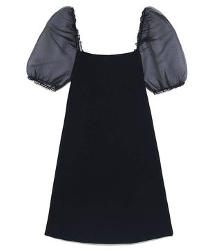 Zara + Knit Dress With Puff Sleeve