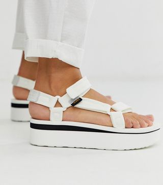 Teva + Flatform Universal Mesh Print Chunky Sandals in White