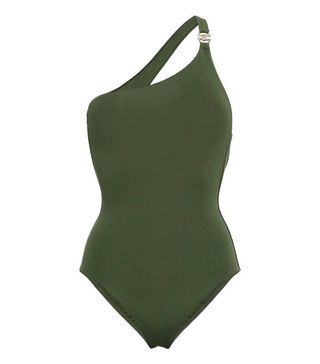 Melissa Odabash + Seychelles Embellished One-Shoulder Swimsuit
