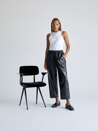 One DNA + Muse Trousers Black Vegan Leather