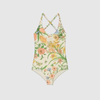 Gucci + Sparkling Swimsuit With Flora Print