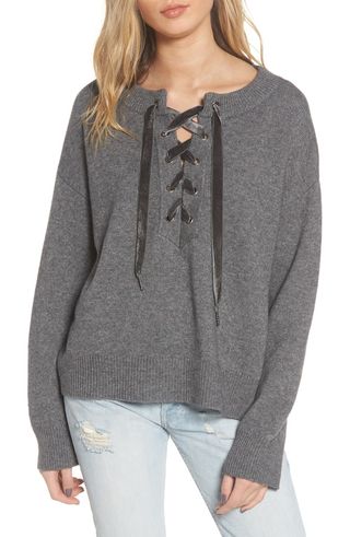 Rails + Olivia Wool & Cashmere Lace-Up Sweater